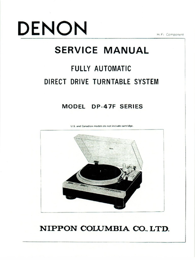 DENON DP-47F 純正カートリッジDL-80MC、取説付属 Denon DP 47F 15 Servicemanual English PDF | PDF