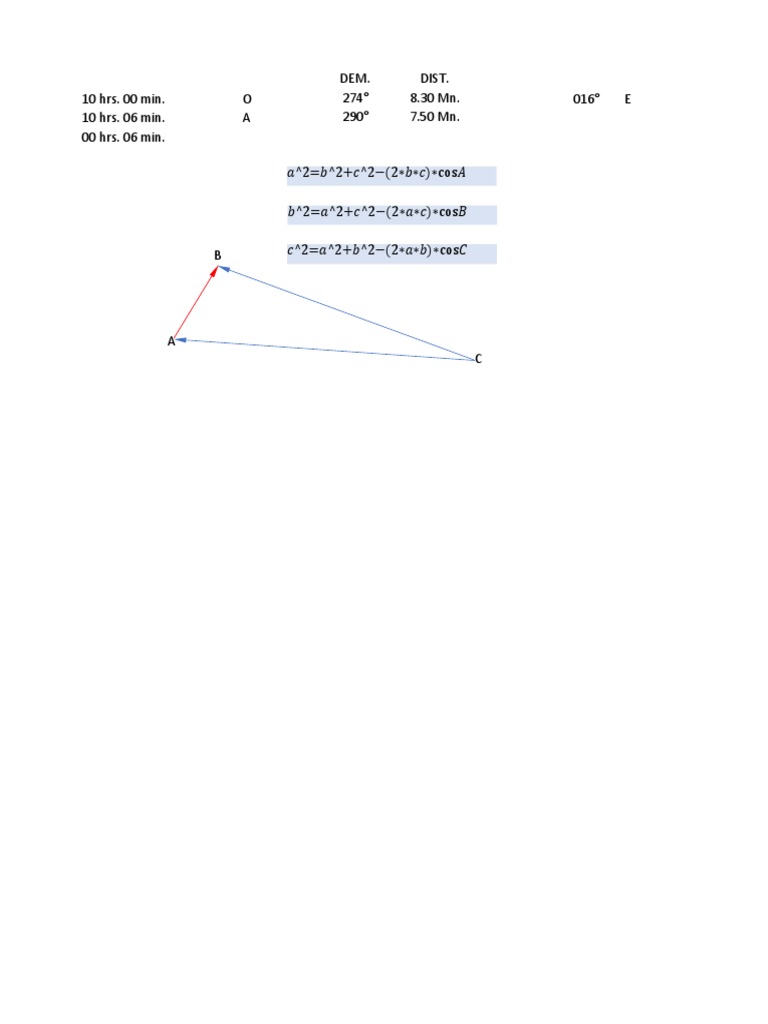 Navigation Calculations and Angles | PDF | Science & Mathematics