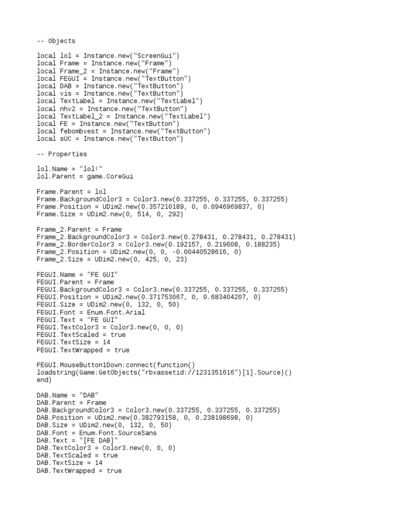 Roblox GUI Script with Fly Function | PDF | Communication Design ...