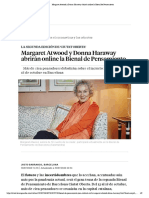 Margaret Atwood y Donna Haraway Abrirán Online La Bienal de Pensamiento