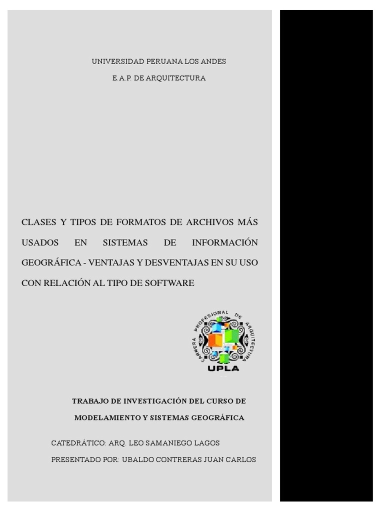 Formatos de Archivos en SIG: Ventajas y Desventajas | PDF | Sistema de ...