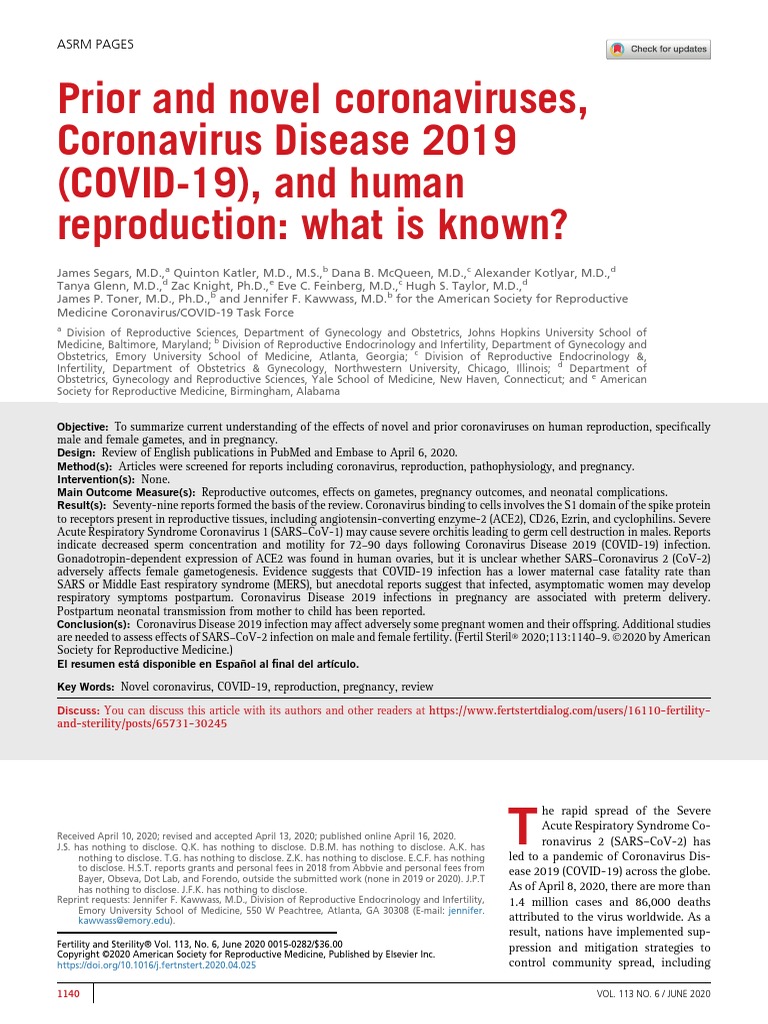 Prior and Novel Coronaviruses Coronavirus Disease 2019 | PDF ...
