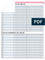 Lista de Asistencia Del Mes de