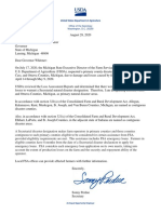 USDA Letter To Michigan