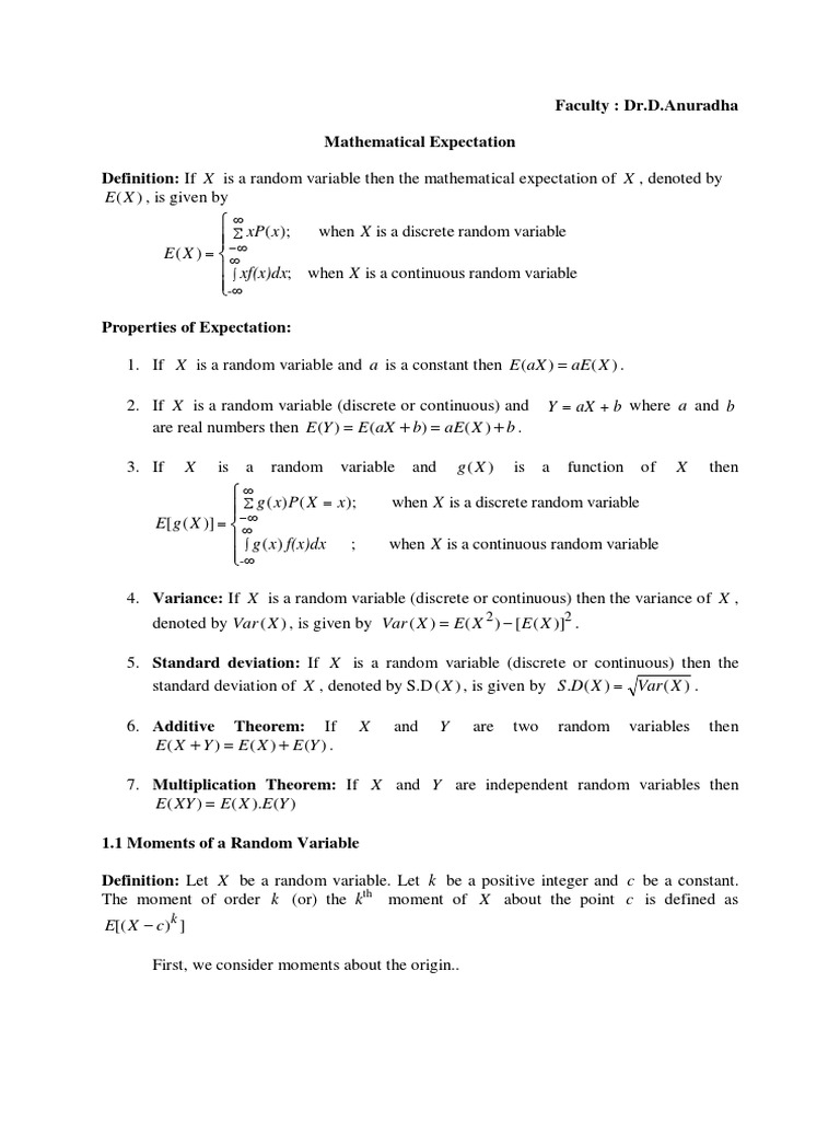 Winsem15 16 Cp2656 28 Jan 16 Rm01 Mathematical Expectation Expected Value Variance