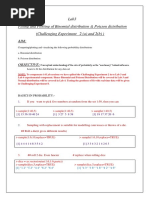 Lab3 Fitting and Plotting of Binomial Distribution & Poisson Distribution (Challenging Experiment 2 (A) and 2 (B) ) Aim