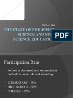 THE STATE OF PHILIPPINE SCIENCE AND NON-SCIENCE EDUCATION