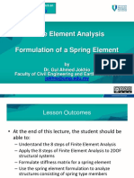 Finite Element Analysis Formulation of A Spring Element