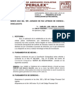Presento Acta de Conciliacion Extrajudicial Carlos Quilca Galicio