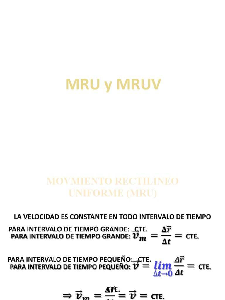 Movimiento Rectilíneo: MRU y MRUV | PDF | Aceleración | Mecanica clasica