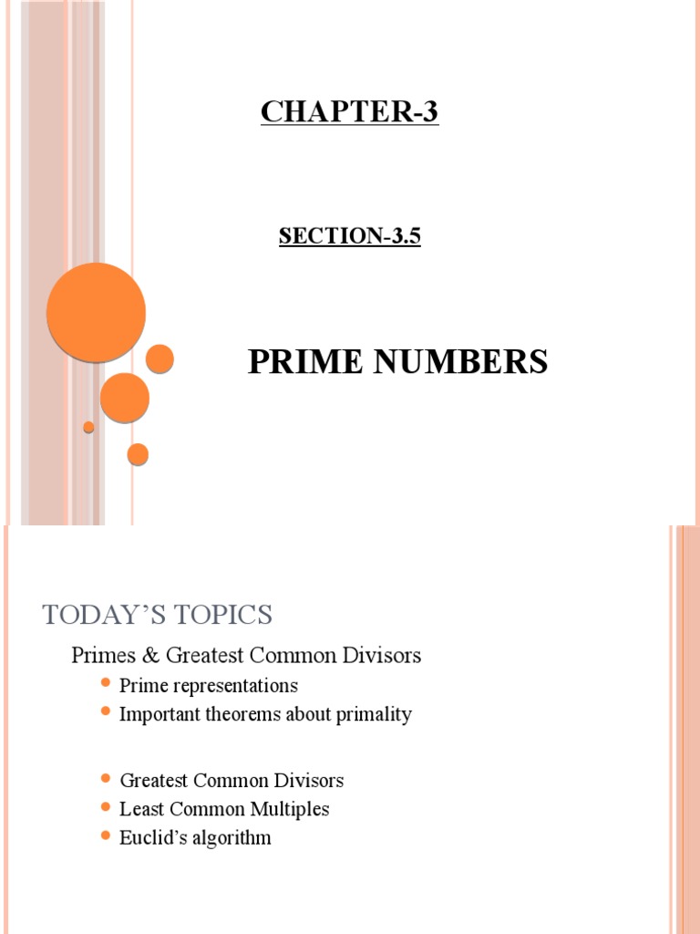 Chapter-3: Prime Numbers | PDF | Prime Number | Discrete Mathematics