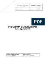 PROGRAMA DE SEGURIDAD DEL PACIENTE Ultima Version