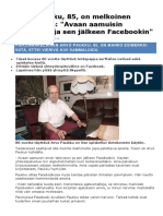Arvo Paukku, 85, On Melkoinen Nettipappa: "Avaan Aamuisin Television Ja Sen Jälkeen Facebookin"