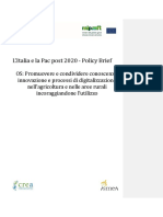 L'Italia e La Pac Post 2020 - Policy Brief - Ente Sviluppo Agricolo