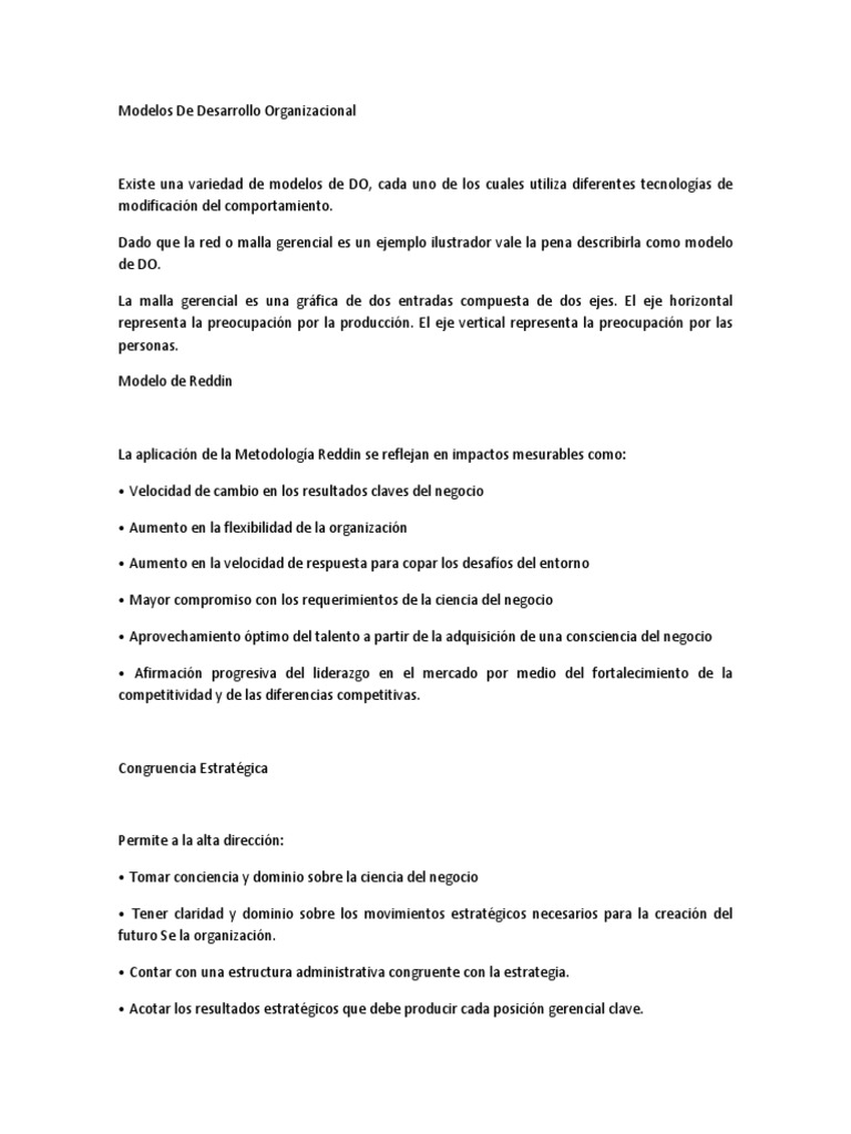 Modelos de Desarrollo Organizacional | PDF | Liderazgo | Science