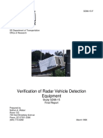 Verification of Radar Vehicle Detection Equipment: Study SD98-15 Final Report