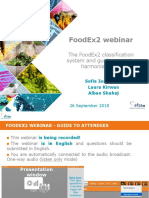 Foodex2 Webinar: The Foodex2 Classification System and Guidance On Its Harmonised Use