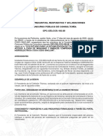 Acta de Preguntas, Respuestas Y Aclaraciones Concurso Público de Consultoría CPC-CELCCS-102-20