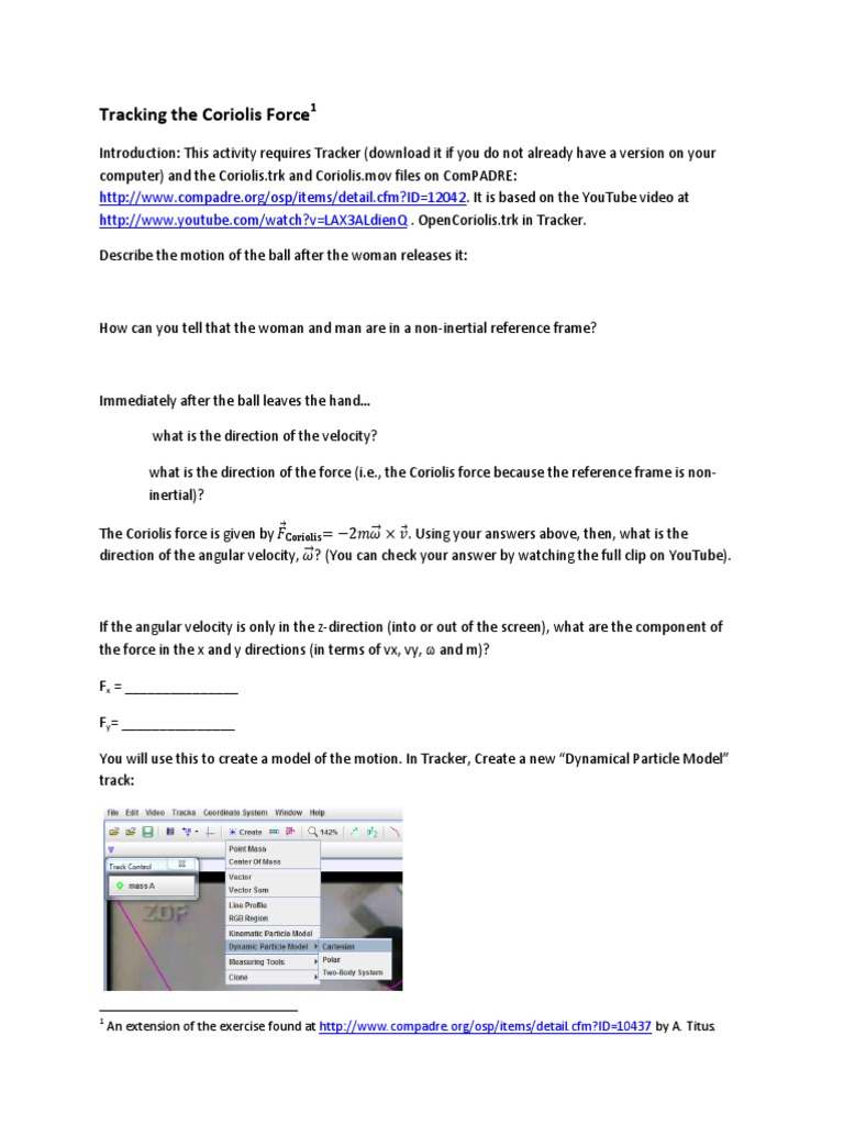Tracking The Coriolis Force | PDF | Physical Sciences | Mechanics