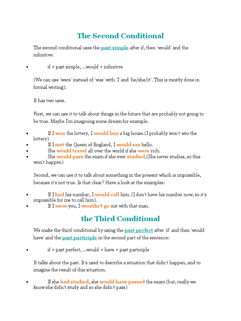 The Second Conditional | PDF