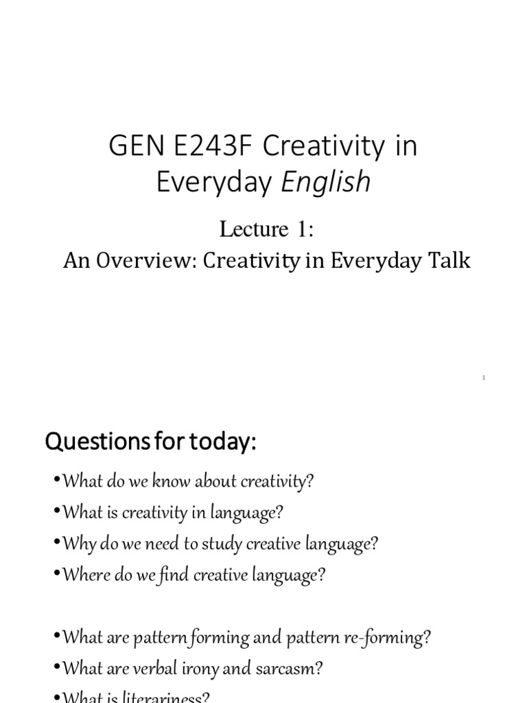 Exploring Creativity in Everyday Language | PDF | Creativity | Linguistics