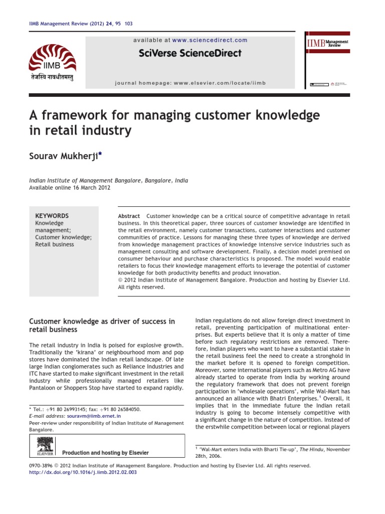 Customer Knowledge Management in Retail | PDF | Knowledge Management ...