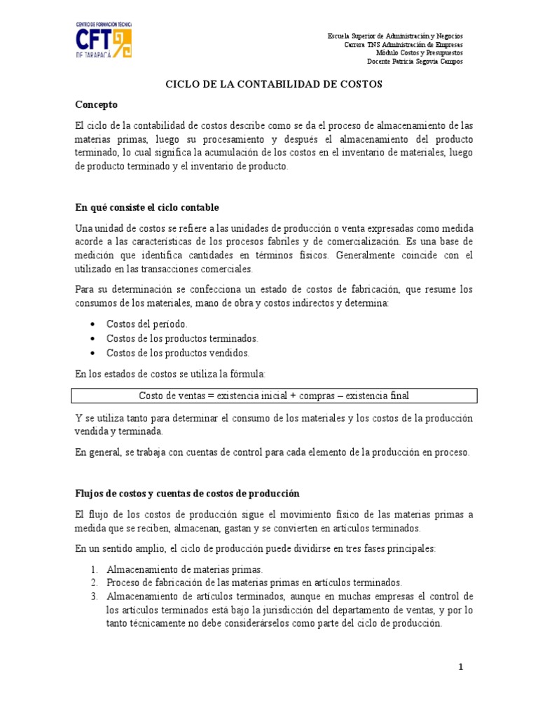 Ciclo de Contabilidad de Costos | PDF | Costo | Contabilidad de costos