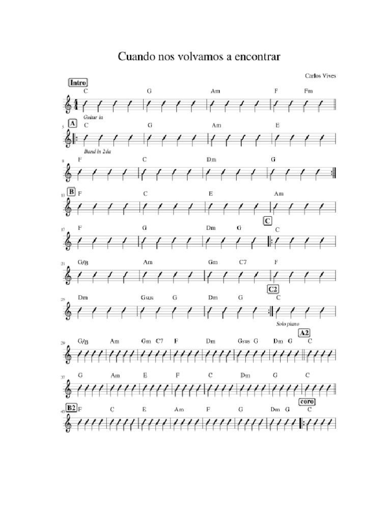 Carlos Vives Cuando Nos Volvamos A Encontrar Letra