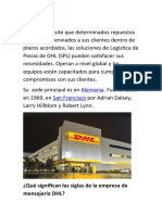 Alemania San Francisco: ¿Qué Significan Las Siglas de La Empresa de Mensajería DHL?