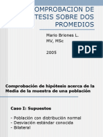 Comprobacion de Hipotesis Sobre Dos Promedios