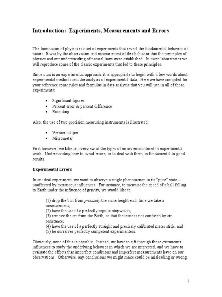 Experimental Measurements Overview | PDF | Significant Figures ...