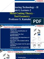 Manufacturing Technology II-Unit I-Lecture 2