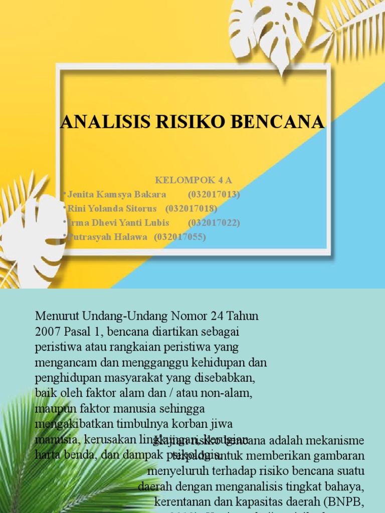 Analisis Risiko Bencana dan Faktor-Faktornya | PDF