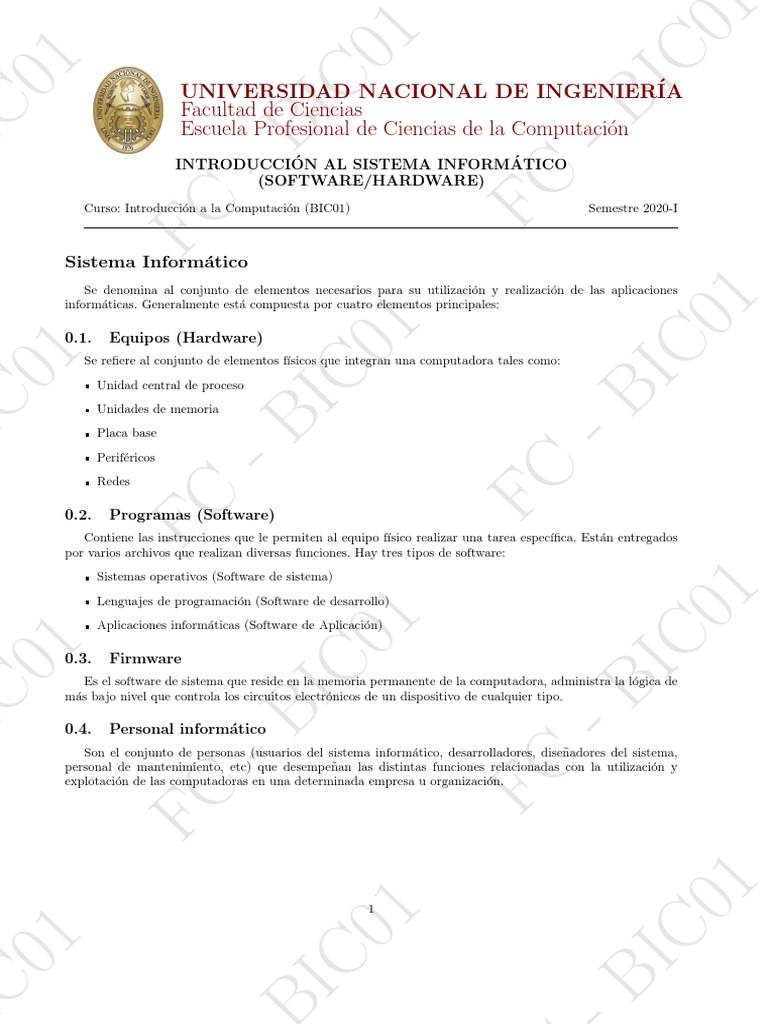 Practica Dirigida 1 | PDF | Hardware de la computadora | Software