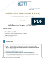 Collaborative Research (RCR-Basic