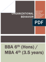 Organizational Behavior: by M Shahid Lecturer in Business Administration & Economics Faisalabad Campus U.E