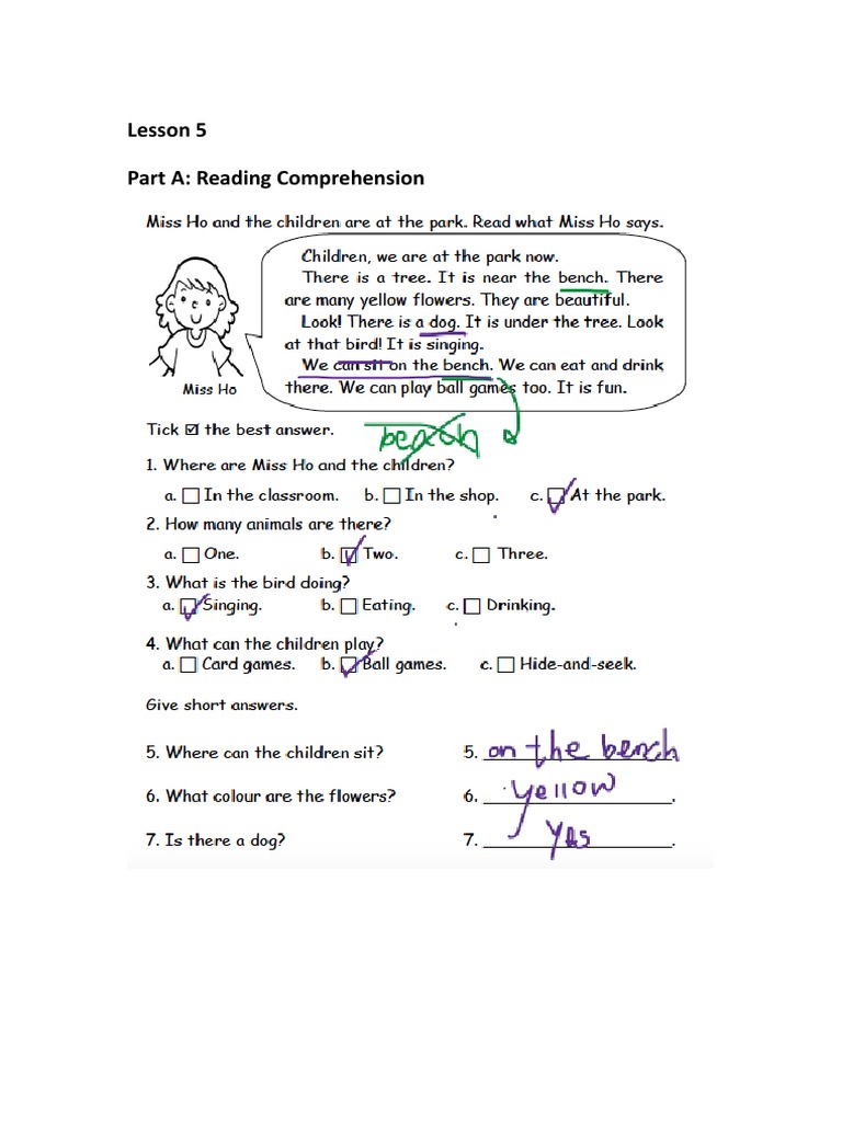 Lesson 5 Part A: Reading Comprehension | PDF
