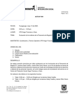 Acta de evaluación Taller Personeria de Bogota