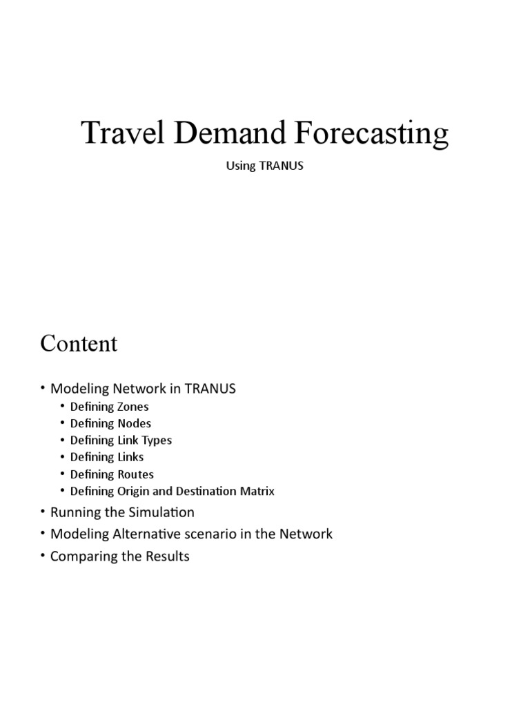 Travel Demand Forecasting with TRANUS | PDF