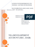 TAX PLANNING WITH REFERENCE TO NEW BUSINESS- NATURE OF BUSINESS (SEC.33AB, 35ABB,35AD, 44AD, 44AE, 44AF, 80JJAA, 115V TO 115VZC