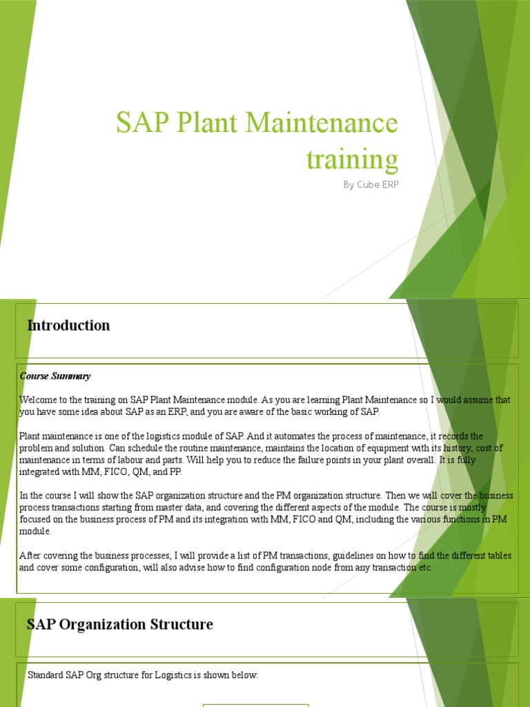 SAP Plant Maintenance Training: by Cube ERP | PDF | Enterprise Resource ...