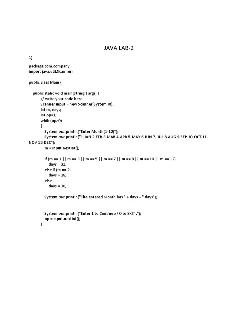 Java Lab | PDF | Notation | Computer Programming
