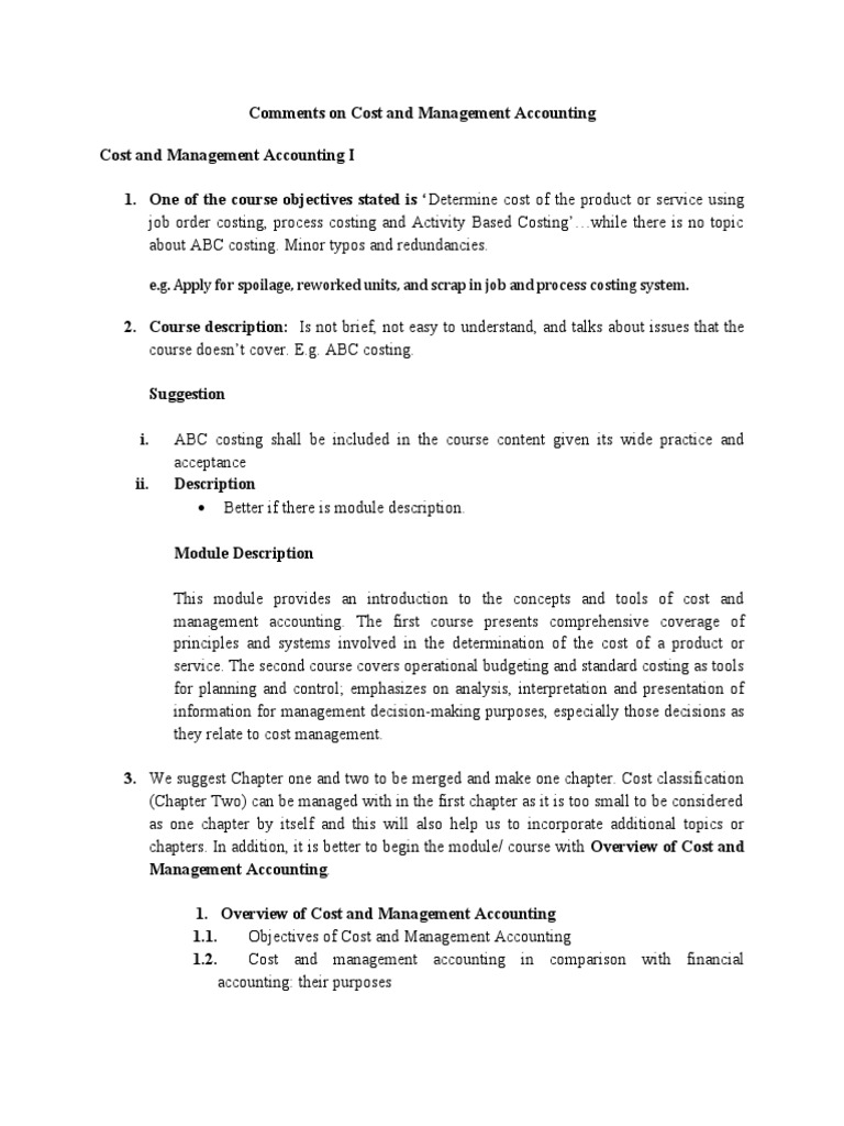 Cost and Management Accounting Review | PDF | Internal Control | Audit