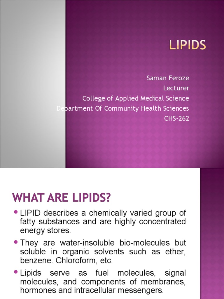 Nutritional Biochemistry 1 - LIPIDS | PDF | Biochemistry | Lipid