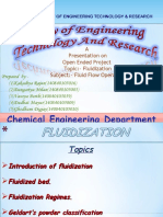 A Presentation On Open Ended Project Topic:-Fluidization Subject: - Fluid Flow Operation
