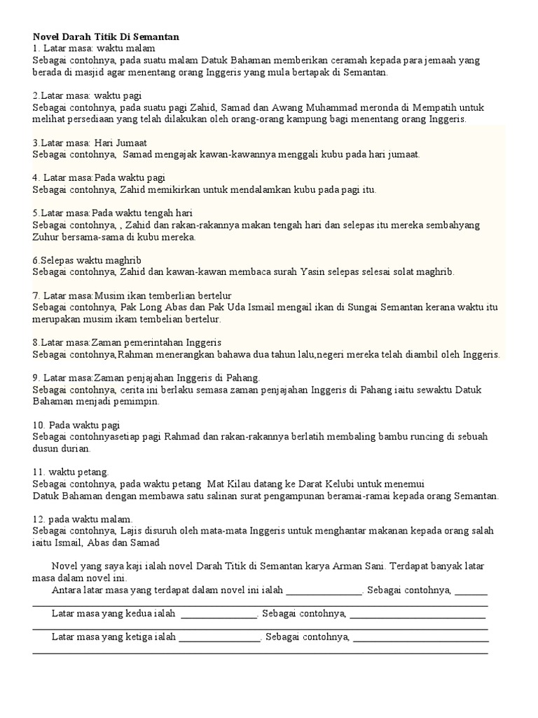 Novel Darah Titik Di Semantan (Latar Masa)  PDF