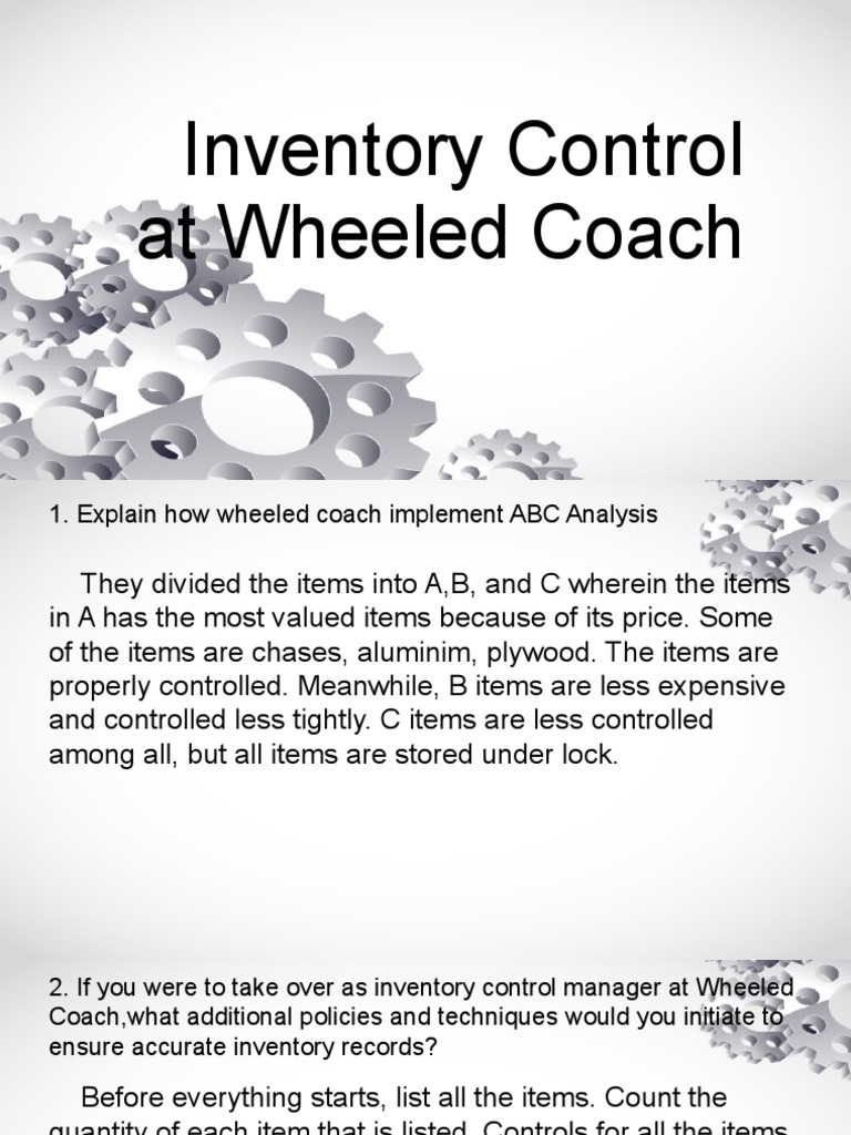 Inventory Control Strategies at Wheeled Coach | PDF