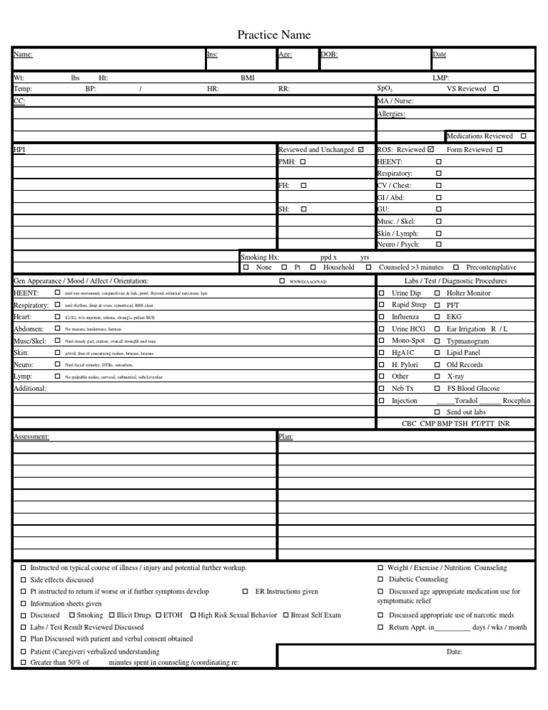 Office Visit Note Health Sciences Medical
