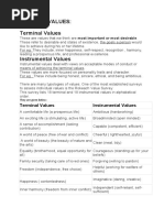 Rokeach's Values: Terminal and Instrumental | PDF | Sustainability ...