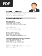 Garry L. Santos: Employment History